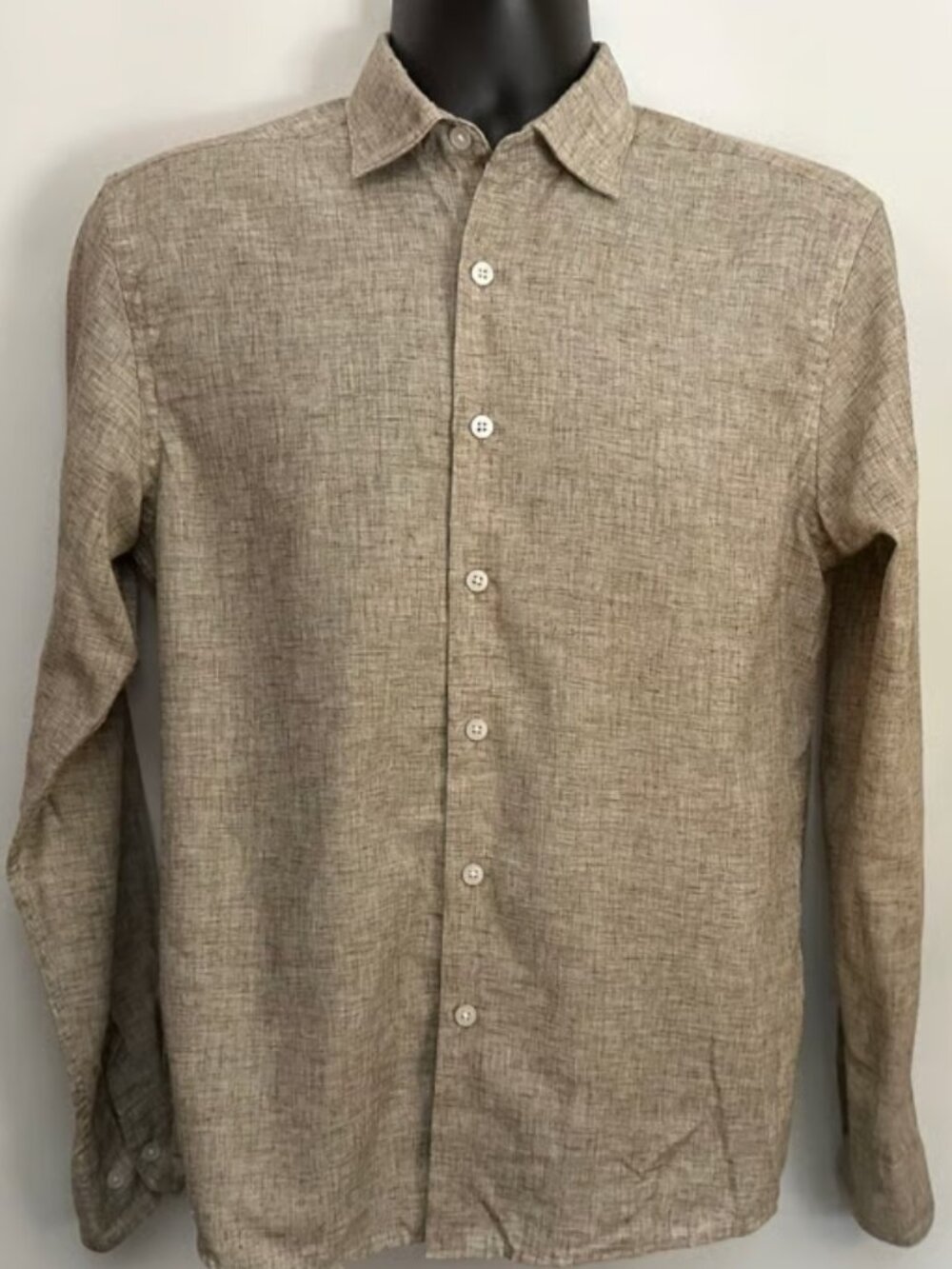 Robert Barakett Junpeli Cotton & Linen Blend Button-Up Dress Shirt